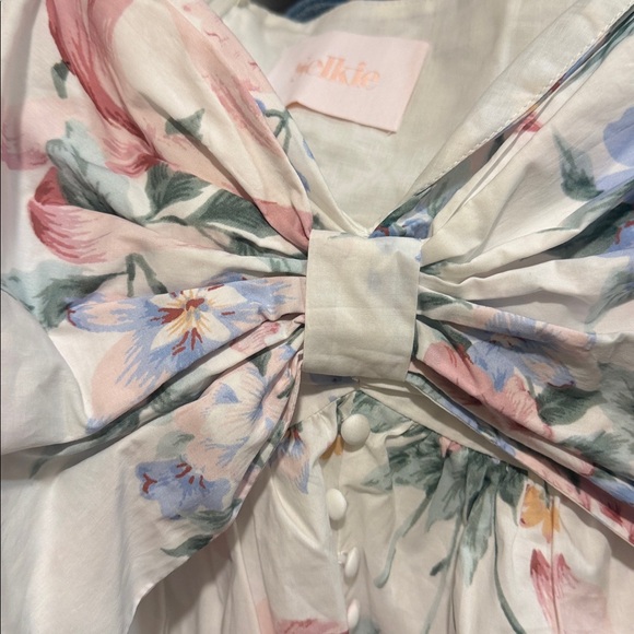 Selkie Sacr Coeur White Poplin Bow Accent Top Romantic Luxe Pre Loved - Picture 5 of 9